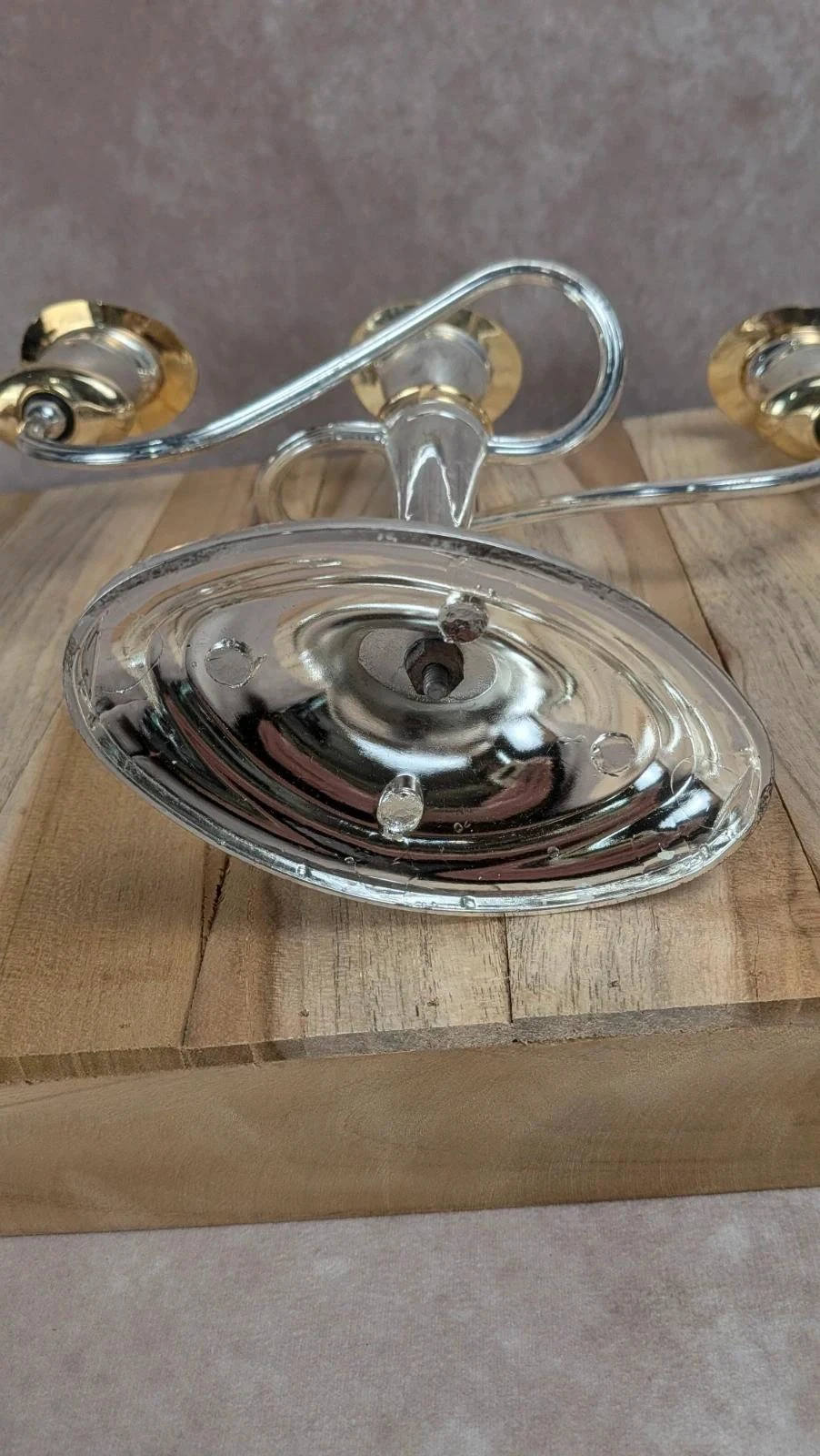 Vintage silver metal candlestick – photo 8